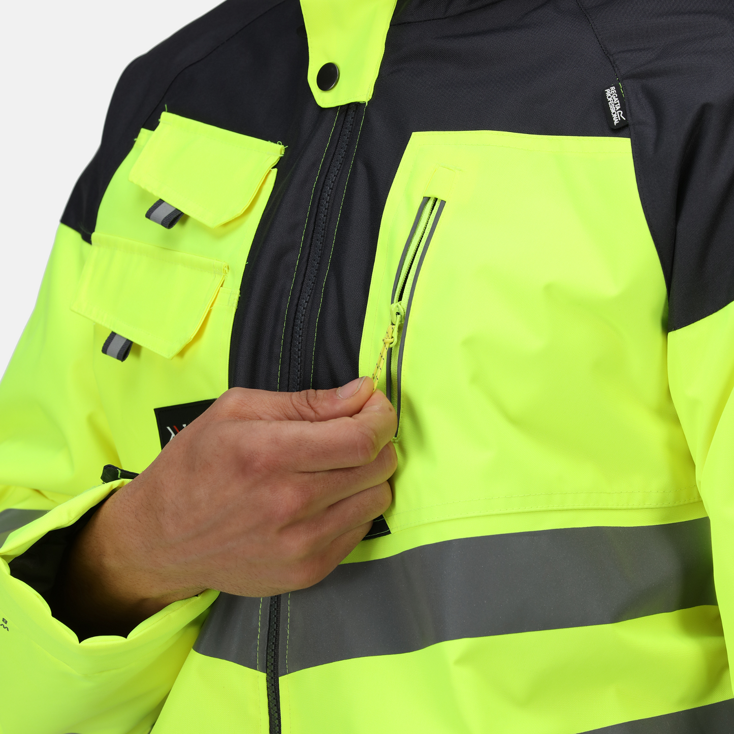 Regatta TRA340 Extra Large XL Hi-Vis Waterproof Hooded Work Jacket pro Gold
